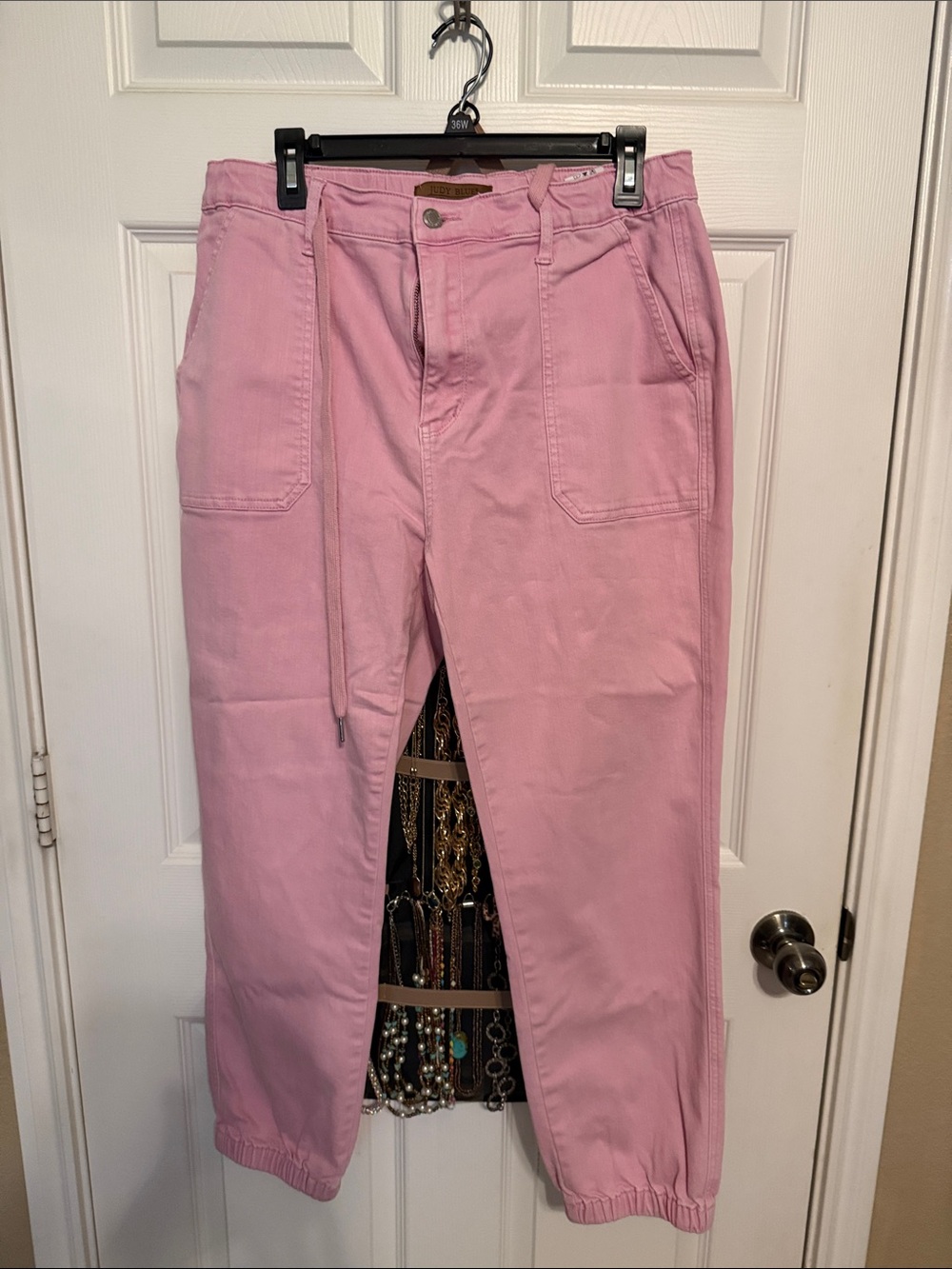 Judy Blue Dusty Pink Boyfriend Utility Jeans Size 15/32.